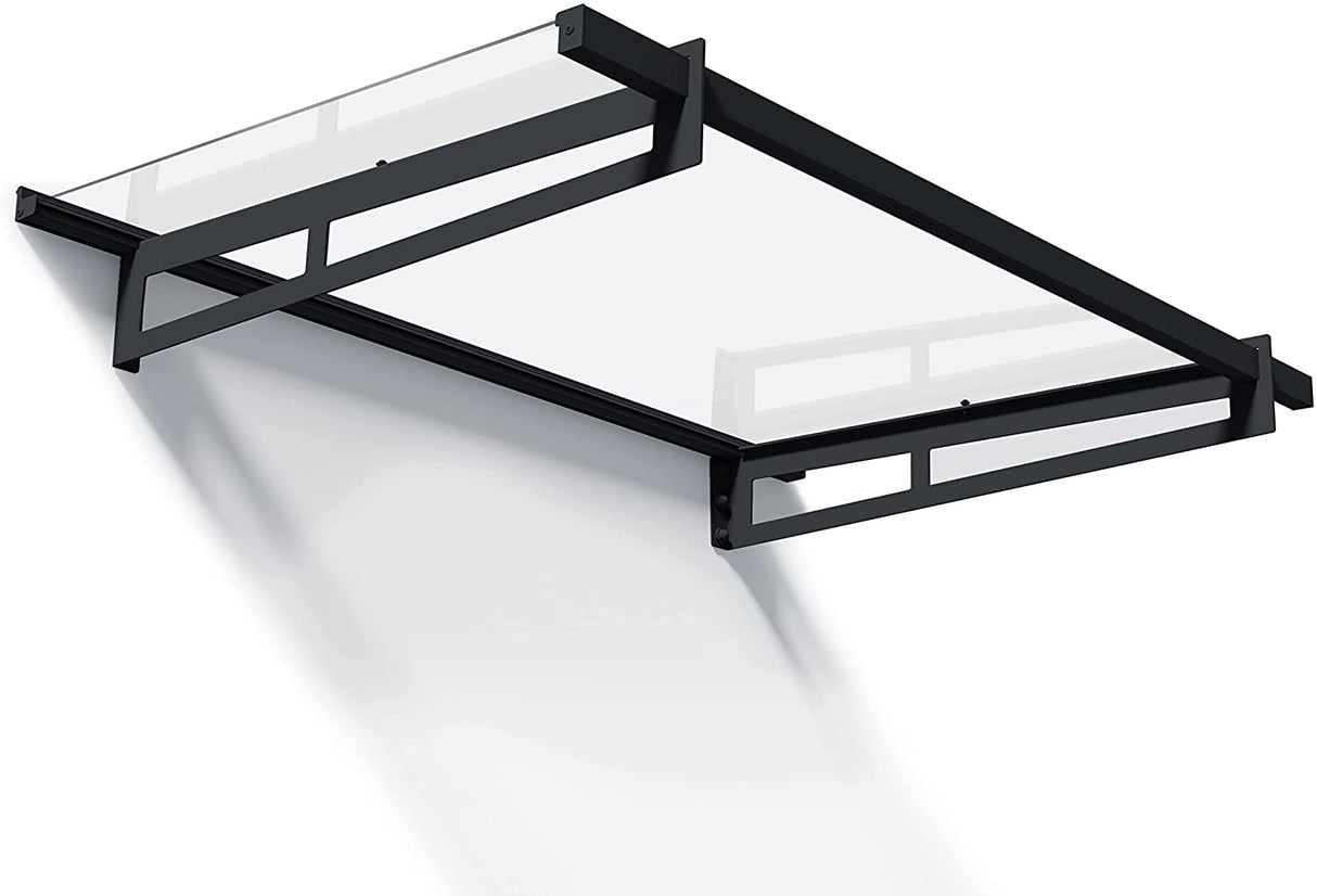 Bremen 1.5m x 0.9m Door Canopy - Grey Frame & Clear Acryl