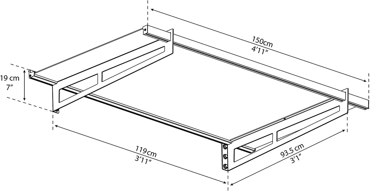 Bremen 1.5m x 0.9m Door Canopy - Grey Frame & Clear Acryl