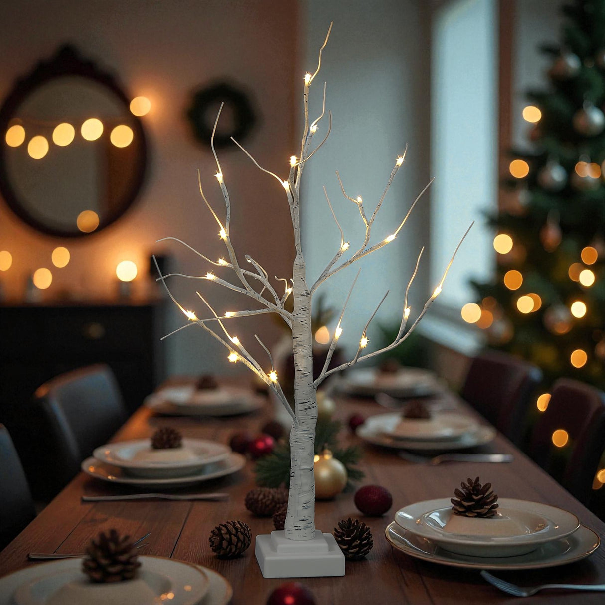 60cm White Birch Tree with 24 Warm White LEDs