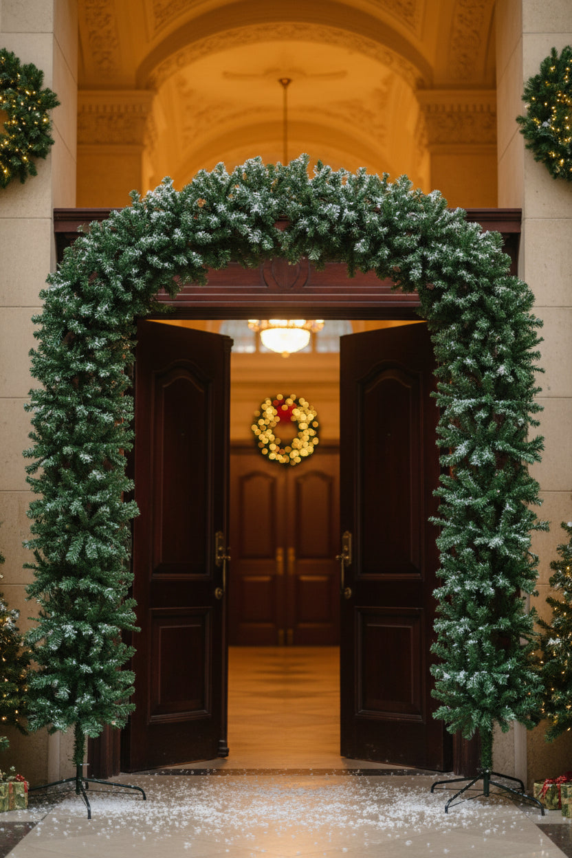 220cm Wide Curved Double Christmas Door Arch