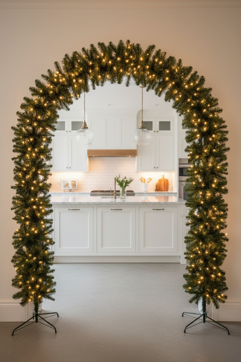220cm Wide Curved Double Christmas Door Arch
