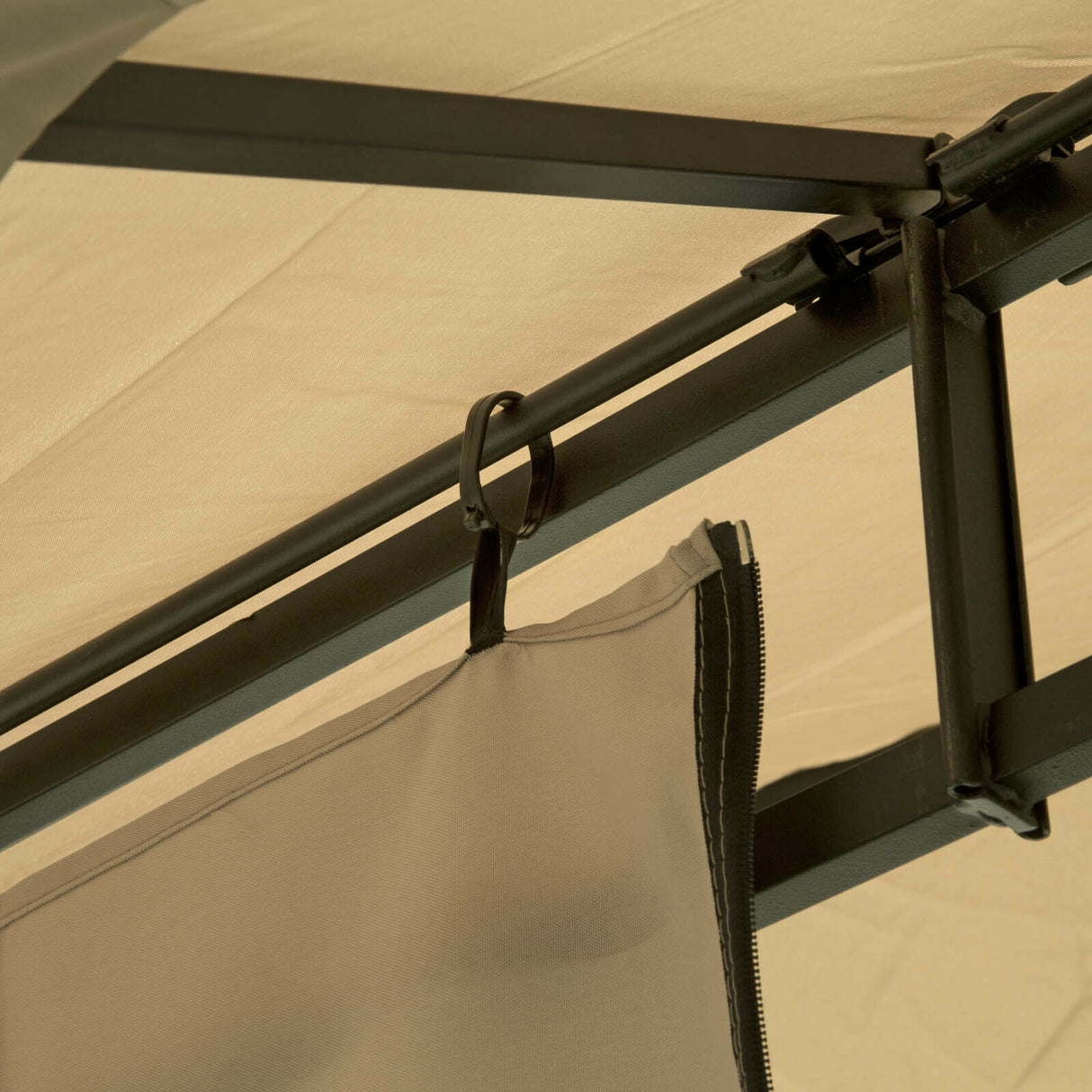 Tandil 3m x 3m Gazebo Marquee with Full Side Curtains - Ecru