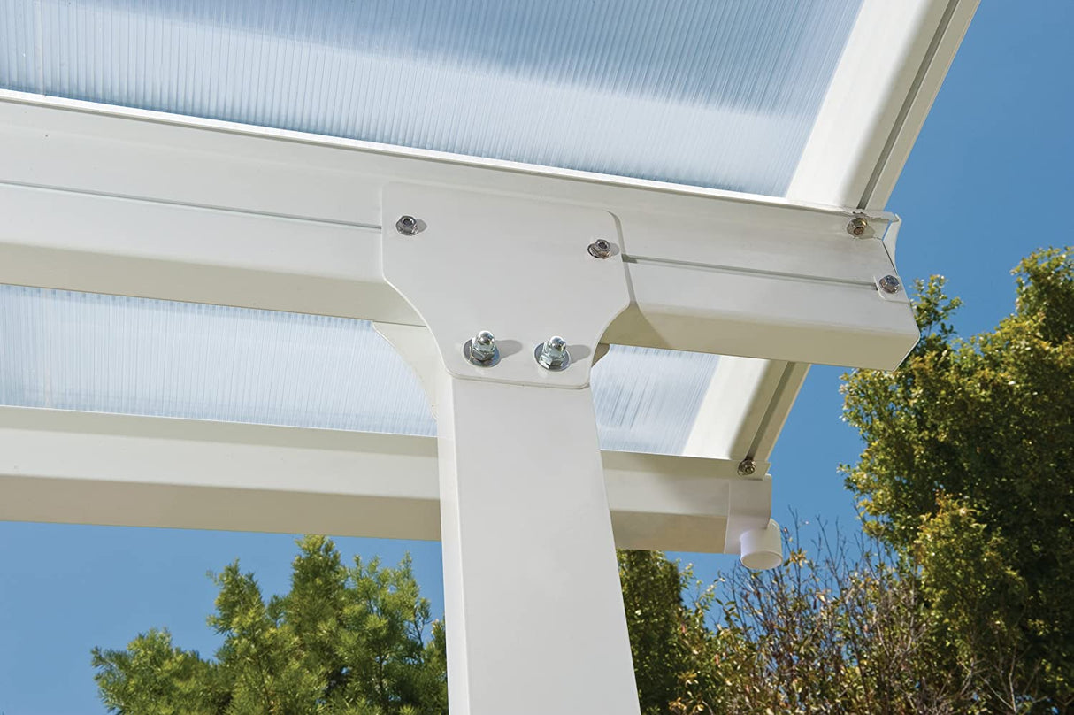 Feria Patio Cover 4m x 4m - White Frame & Clear Polycarbonate