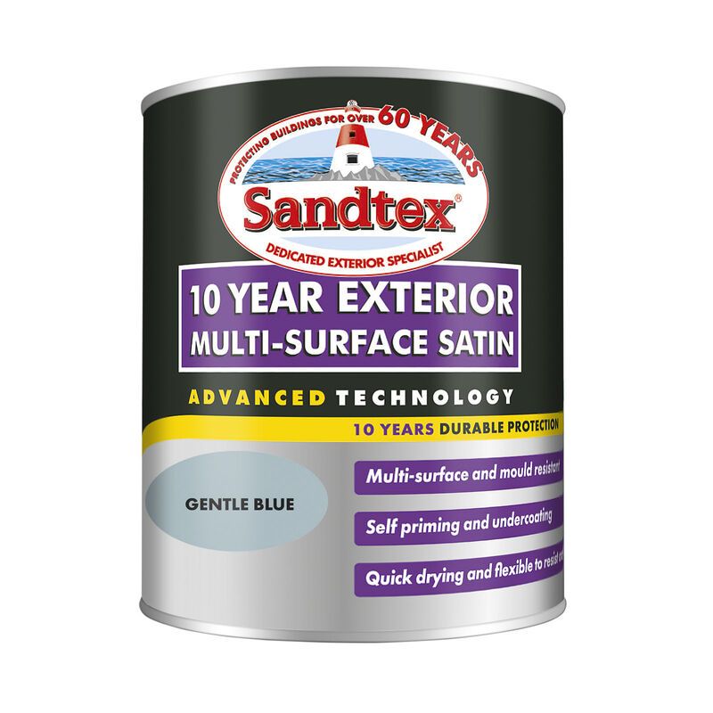 Sandtex 10 Year Exterior Satin 750ml - Gentle blue