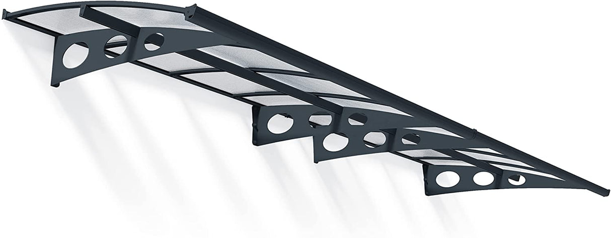 Herald 4.5m x 1.4m Door Canopy - Grey Frame & Twinwall Polycarbonate