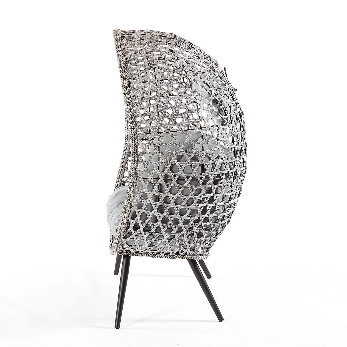 Naples Free Standing Double Egg Cocoon Chair in Grey