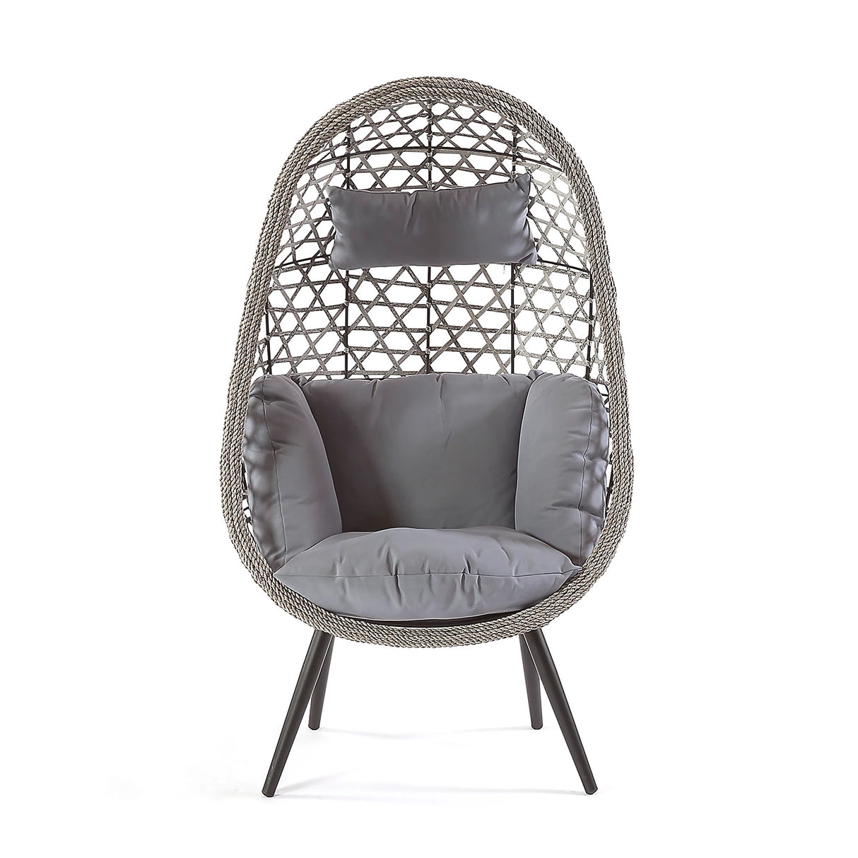 Naples Free Standing Egg Cocoon Chair in Grey