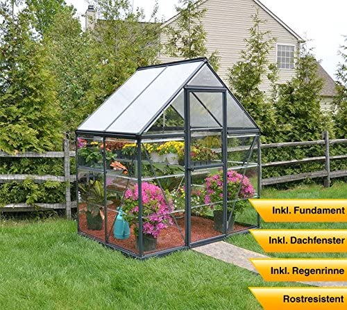 Hybrid 6' x 4' Greenhouse - Grey Frame & Hybrid Polycarbonate Panels