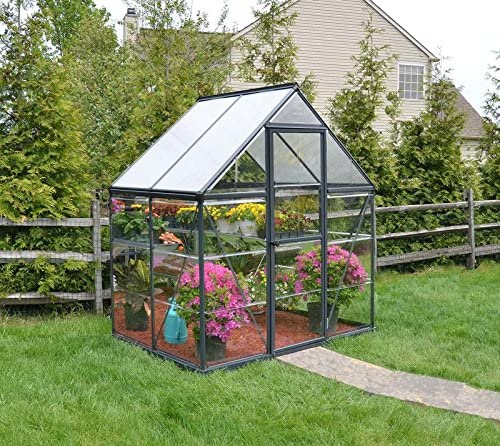 Hybrid 6' x 4' Greenhouse - Grey Frame & Hybrid Polycarbonate Panels