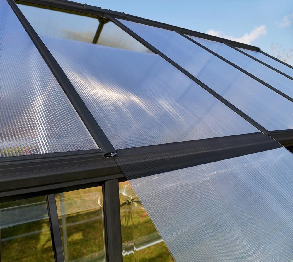 Hybrid 6' x 6' Greenhouse - Grey Frame & Hybrid Polycarbonate Panels