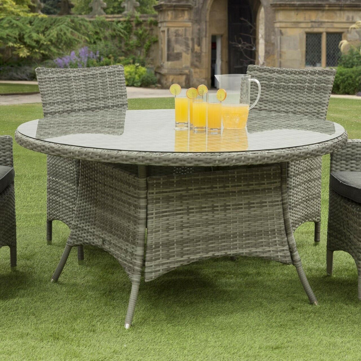 Sarasota 6 Seat Round Dining Set in Grey