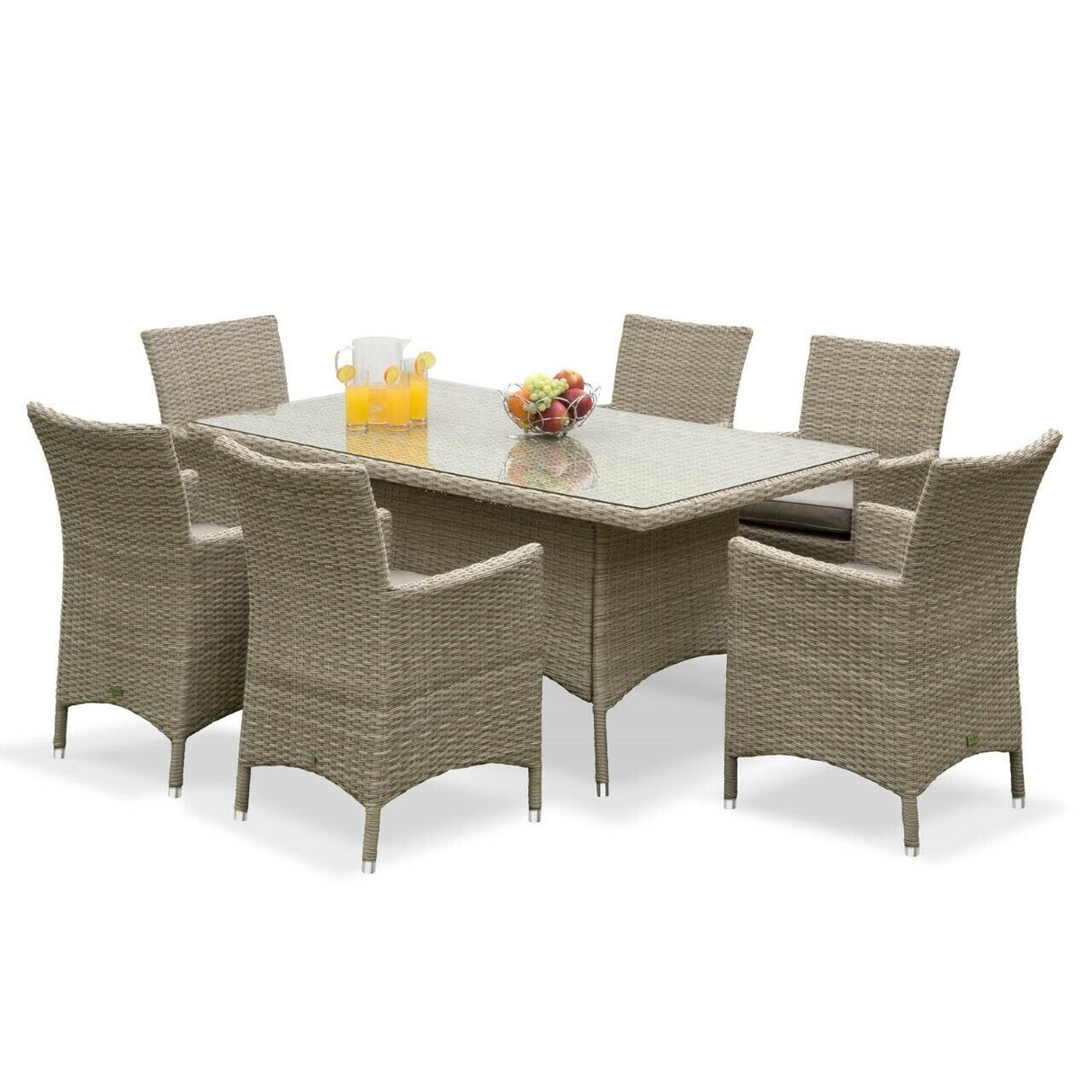 Sarasota 6 Seat Rectangular Dining Set in Natural