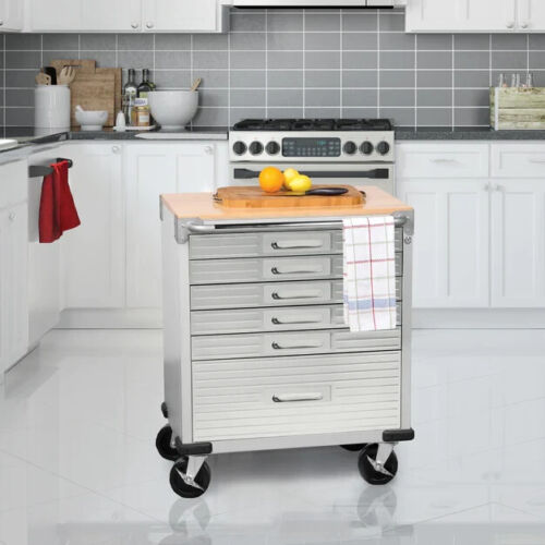 6 Drawer Granite Rolling Cabinet