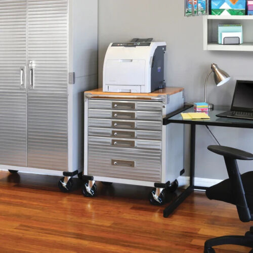 6 Drawer Granite Rolling Cabinet