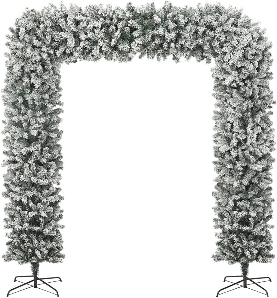 220cm Wide Double Christmas Door Arch - Snow Flocked
