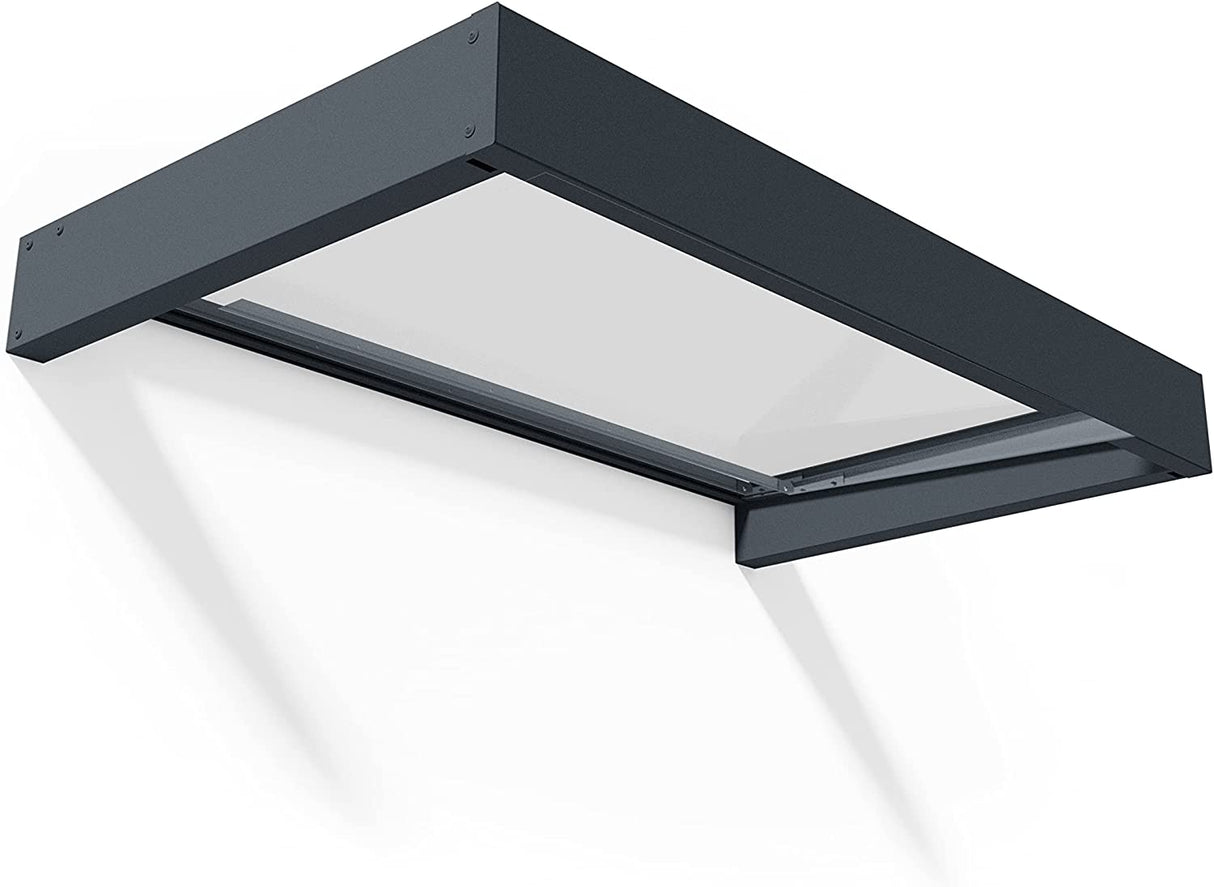 Sophia 1.5m x 0.9m Door Canopy - Grey Frame & Clear Acryl