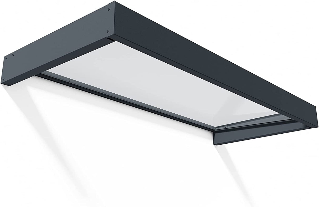 Sophia 2m x 0.9m Door Canopy - Grey Frame & Clear Acryl