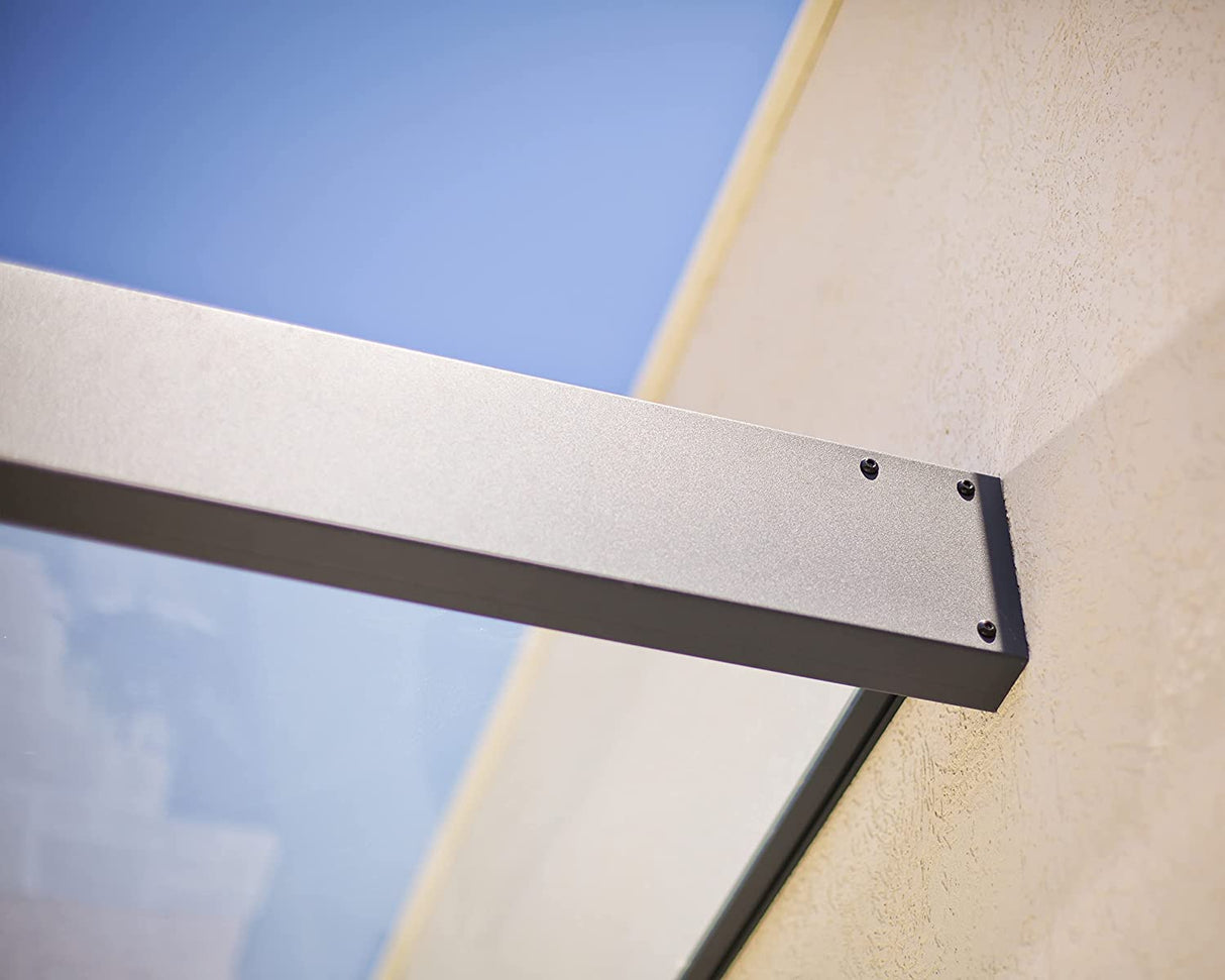 Sophia 2m x 0.9m Door Canopy - Grey Frame & Clear Acryl