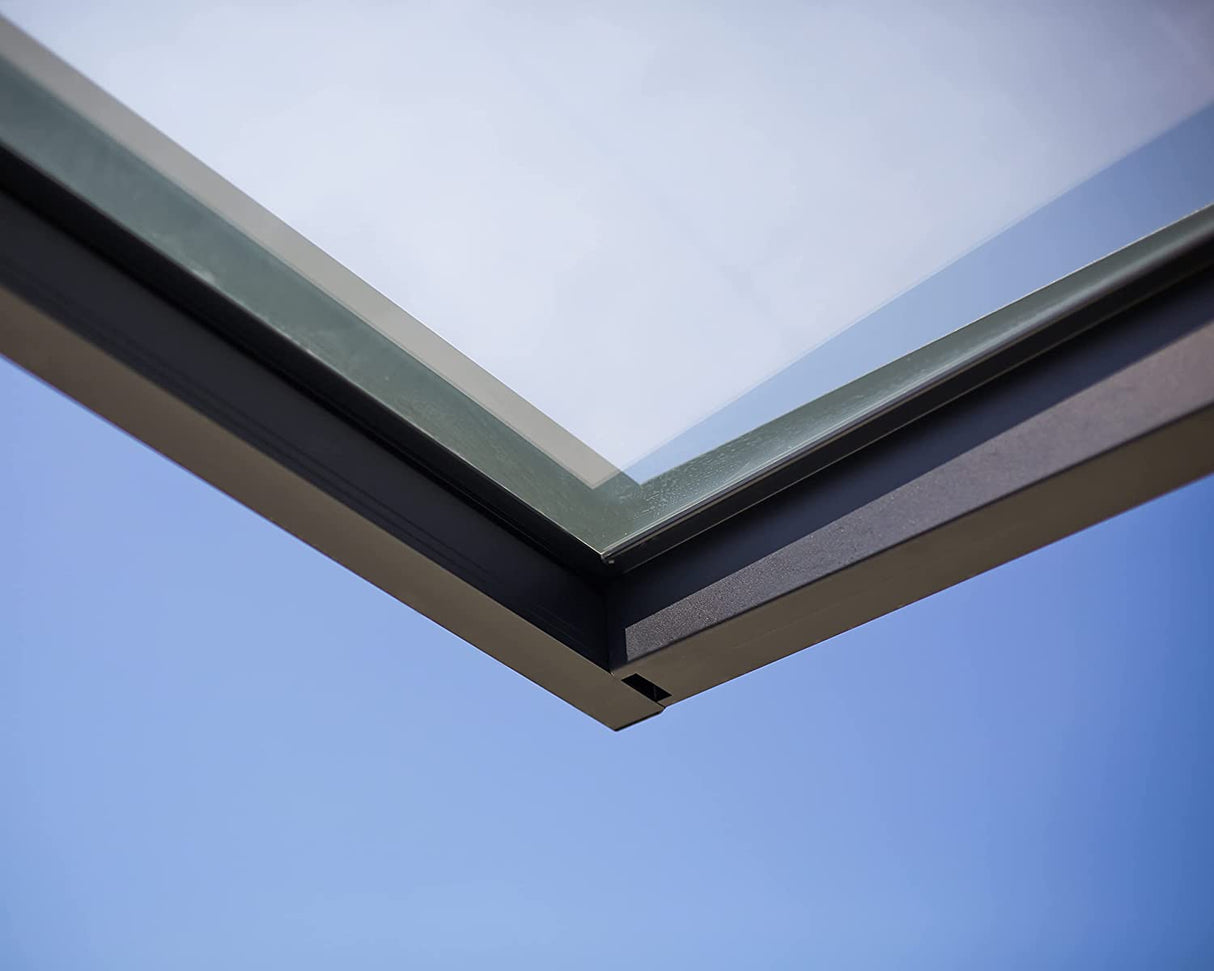 Sophia 1.5m x 0.9m Door Canopy - Grey Frame & Clear Acryl