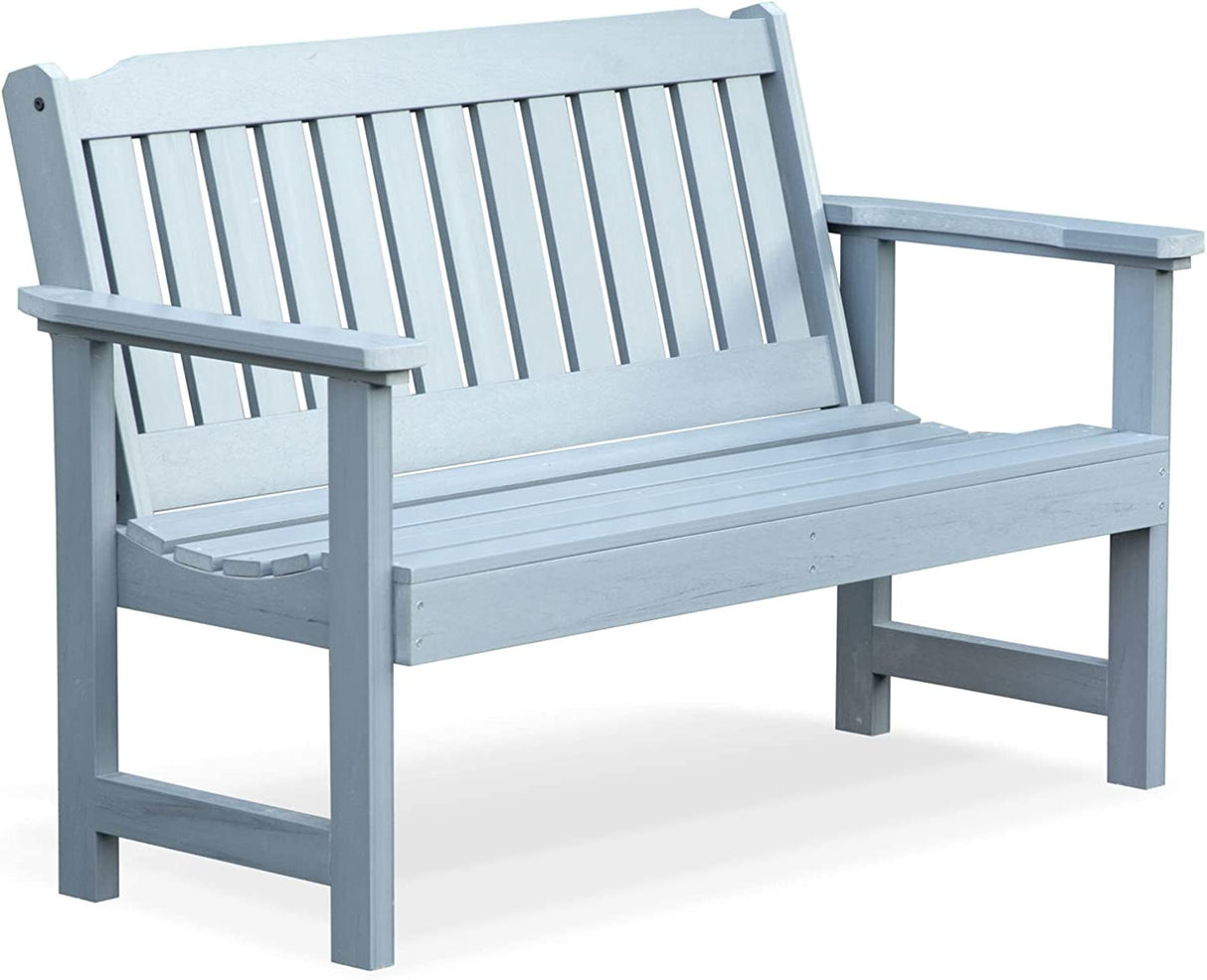 Wonder-Wood Garden Bench - 2 Seat Bench - Blue/Grey