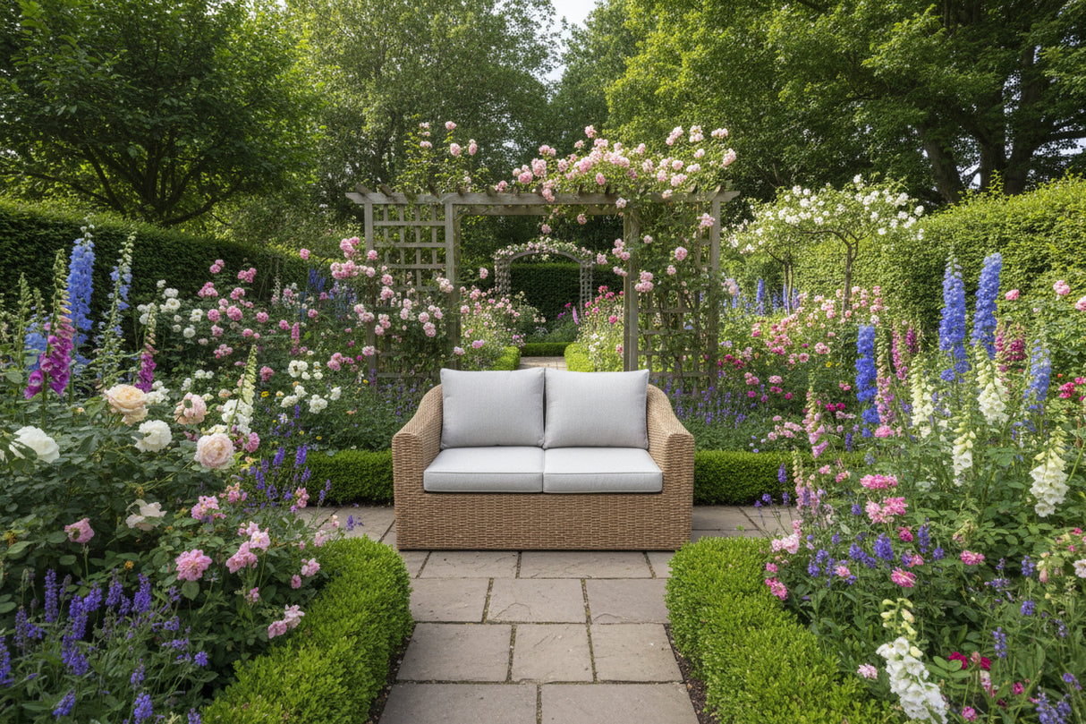 Cheltenham Luxury Rattan 6 Seat Aluminium Frame Garden Furniture Set