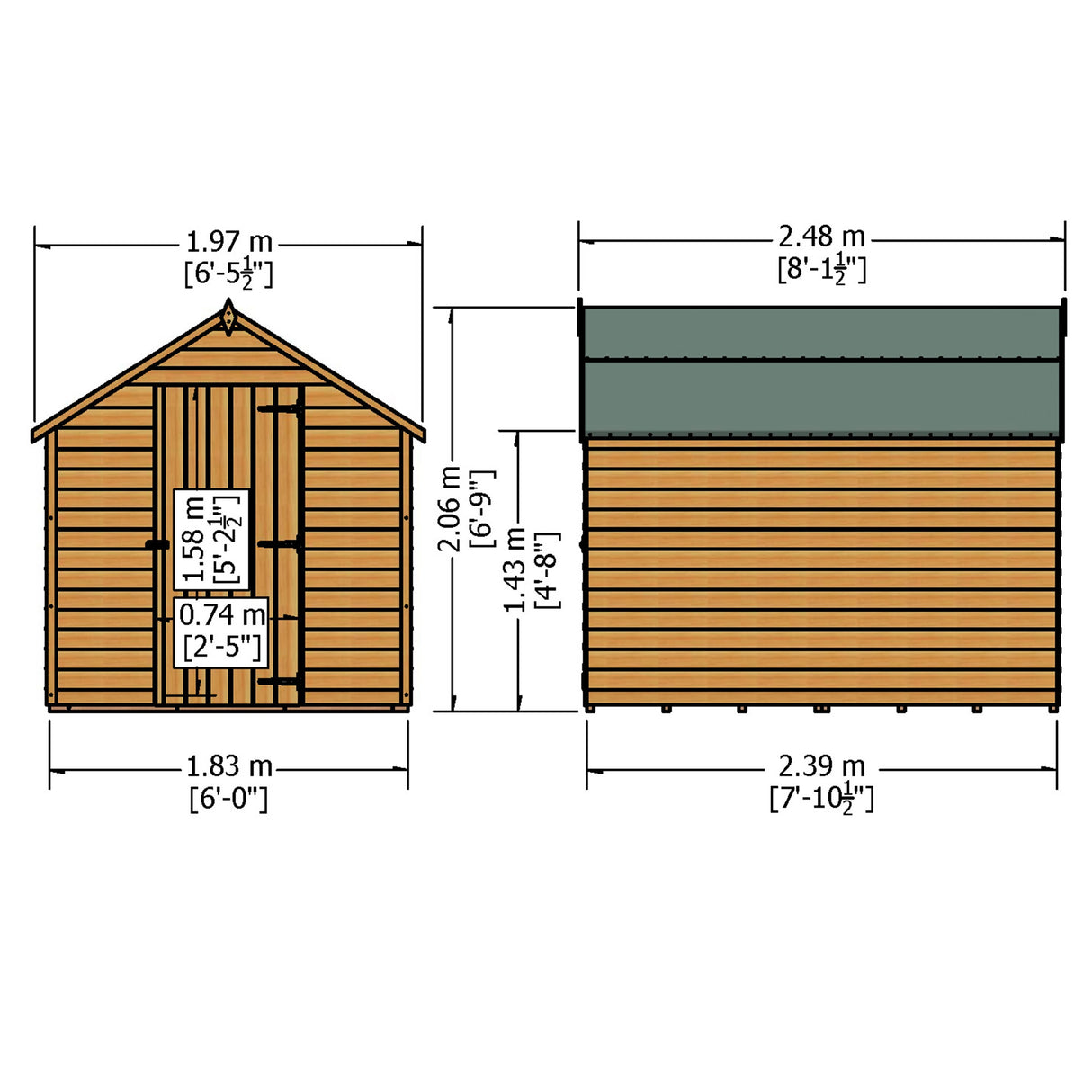 Garden Value Overlap 8 x 6 Shed