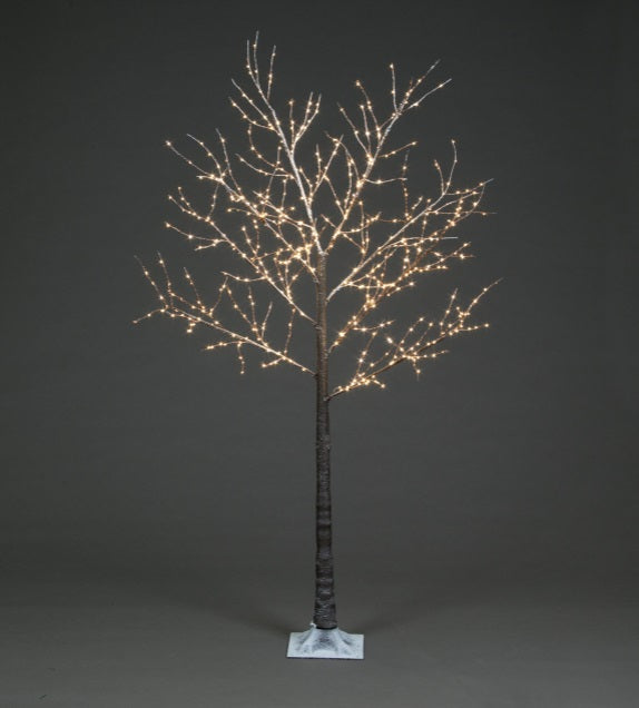 90cm Copper Wire Frosted Brown Twig Tree with 200 Warm White LEDS