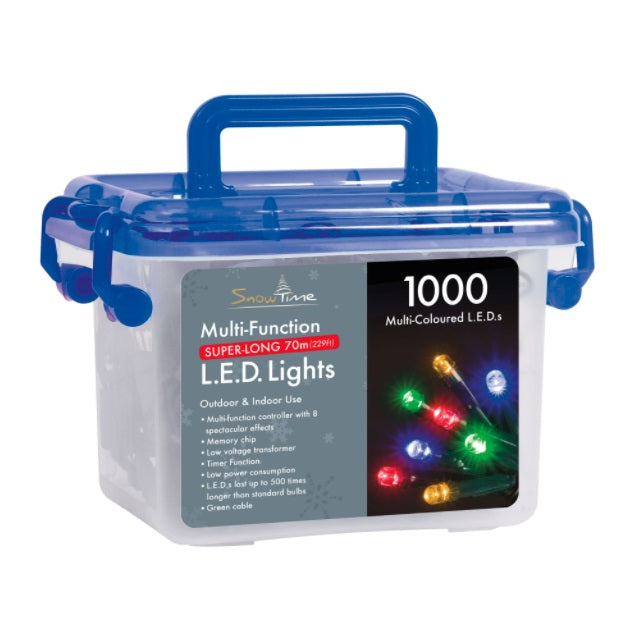 1,000 LED String/Fairy Christmas Tree Lights - Multi-Coloured