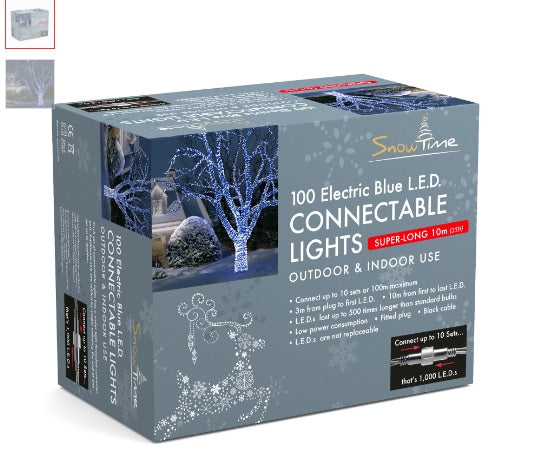 100 Blue LED Connectable Lights