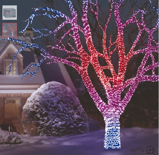 100 Colour Changing LED Red & Blue Connectable Frosted Lights Set