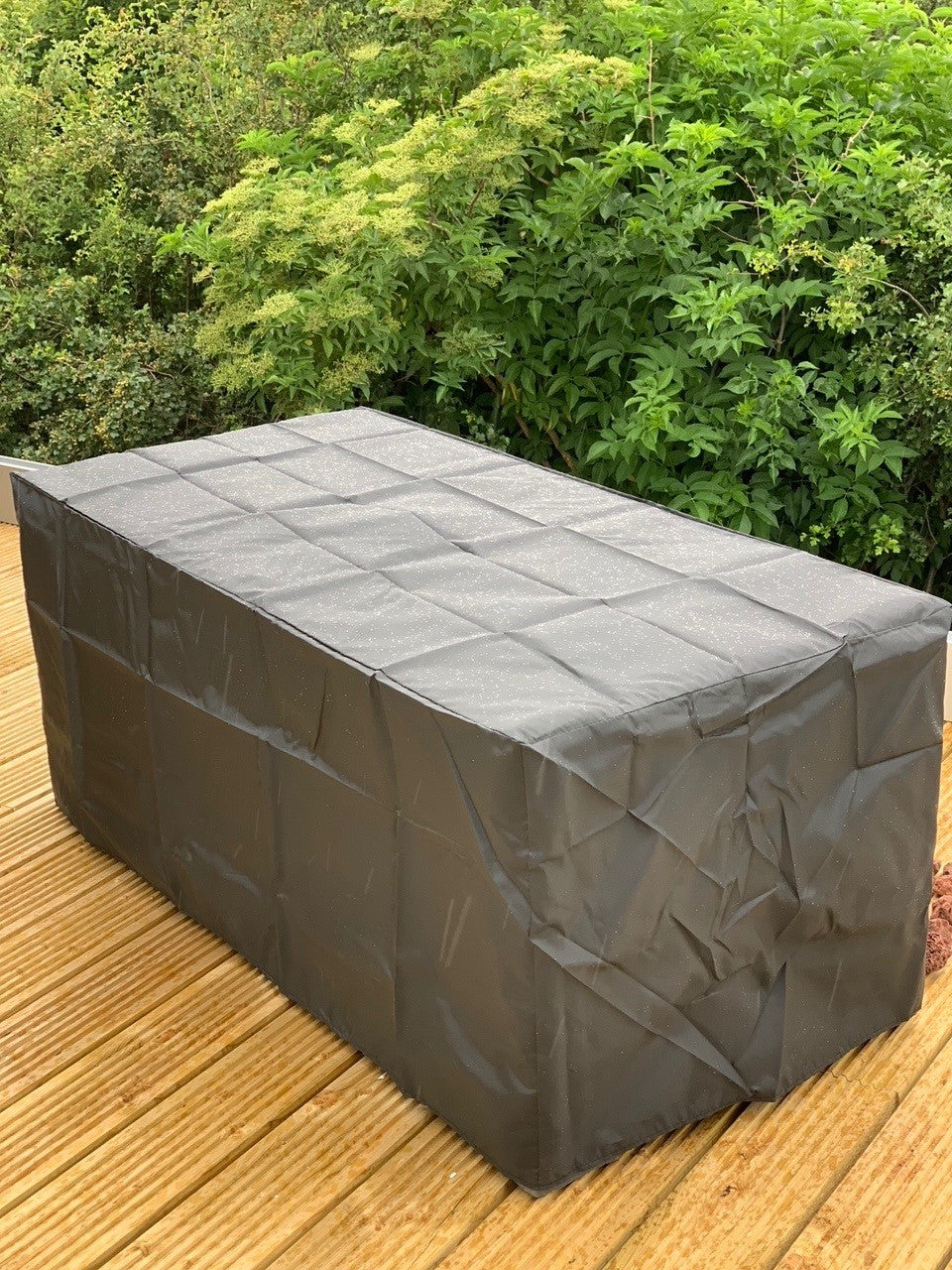 106cm Rectangular Modern Fire Pit Table Concrete with Cover