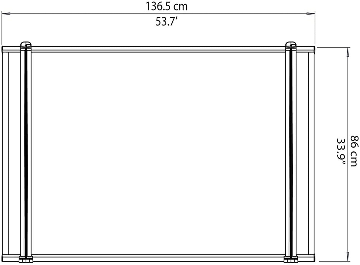 Neo 1.4m x 0.75m Door Canopy - Grey Frame & Twinwall Polycarbonate