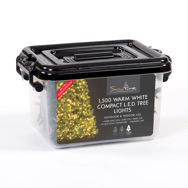 1,500 Compact LED String/Fairy Christmas Tree Lights - Warm White