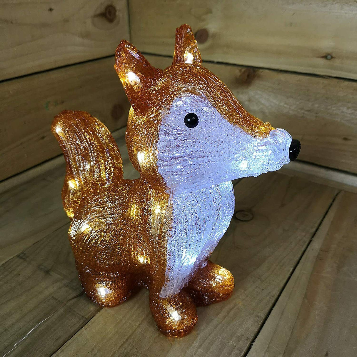 28cm Acrylic Fox Figure with LED Lights