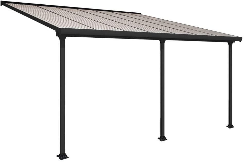 Feria Patio Cover 4m x 4m - Grey Frame & Clear Polycarbonate