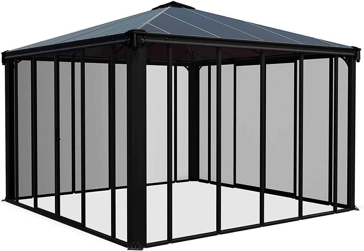 Ledro 3.6m x 3.6m Enclosed Gazebo Kit - Grey Structure & Hybrid Panels