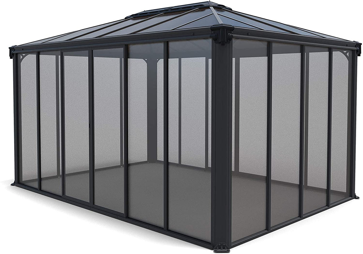 Ledro 3m x 4.3m Enclosed Gazebo Kit - Grey Structure & Hybrid Panels