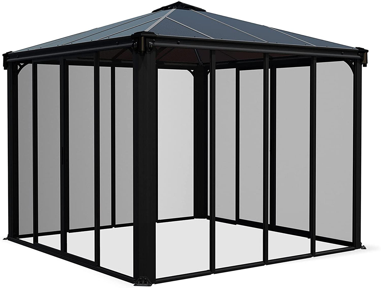 Ledro 3m x 3m Enclosed Gazebo Kit - Grey Structure & Hybrid Panels