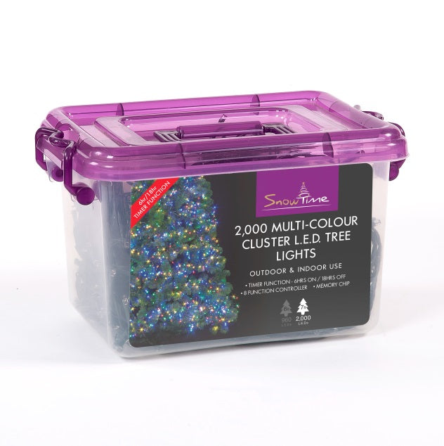 2000 LED String/Fairy Cluster Lights - Multi-Coloured