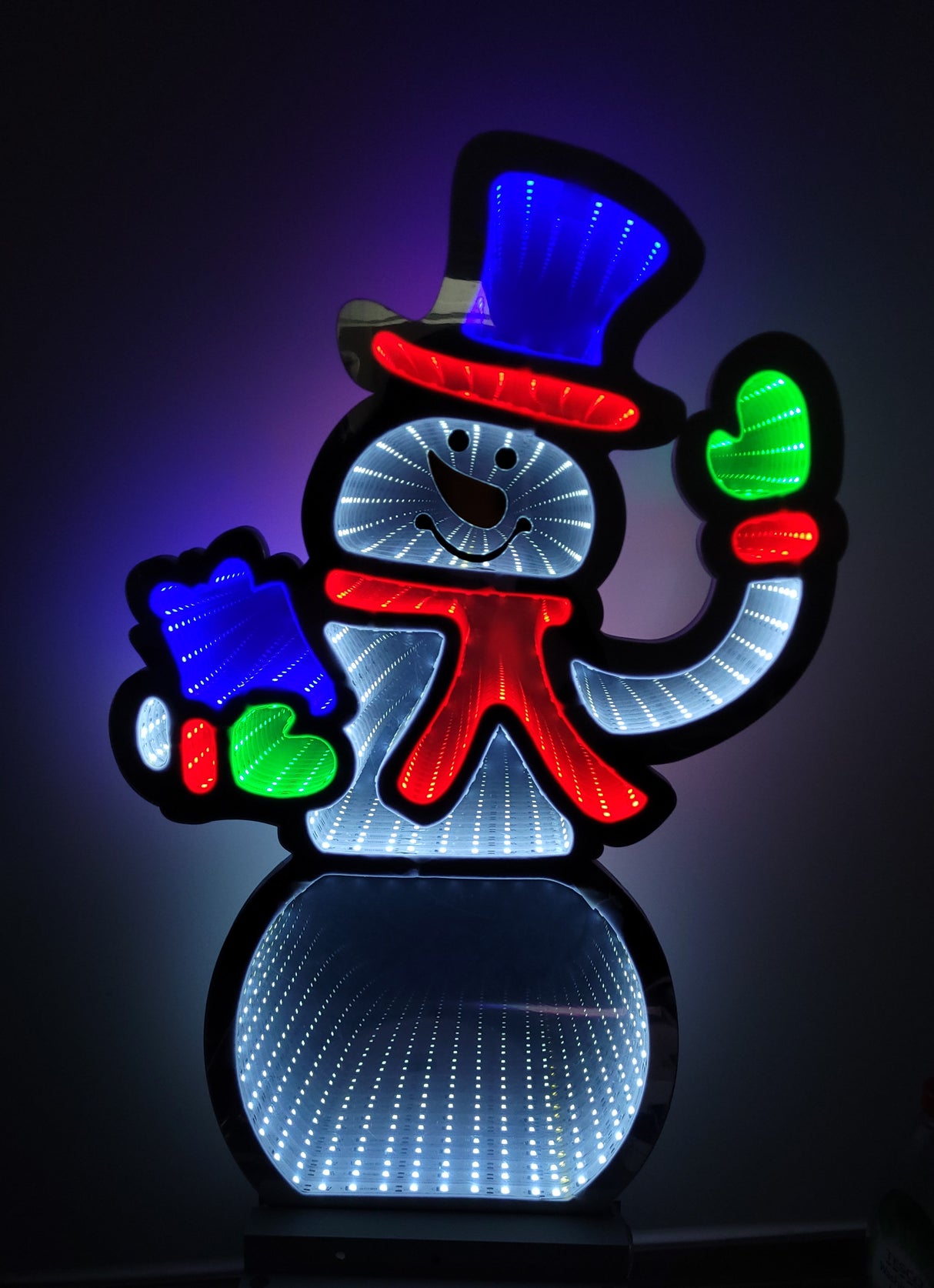 56cm Infinity LED Snowman with Metal Base