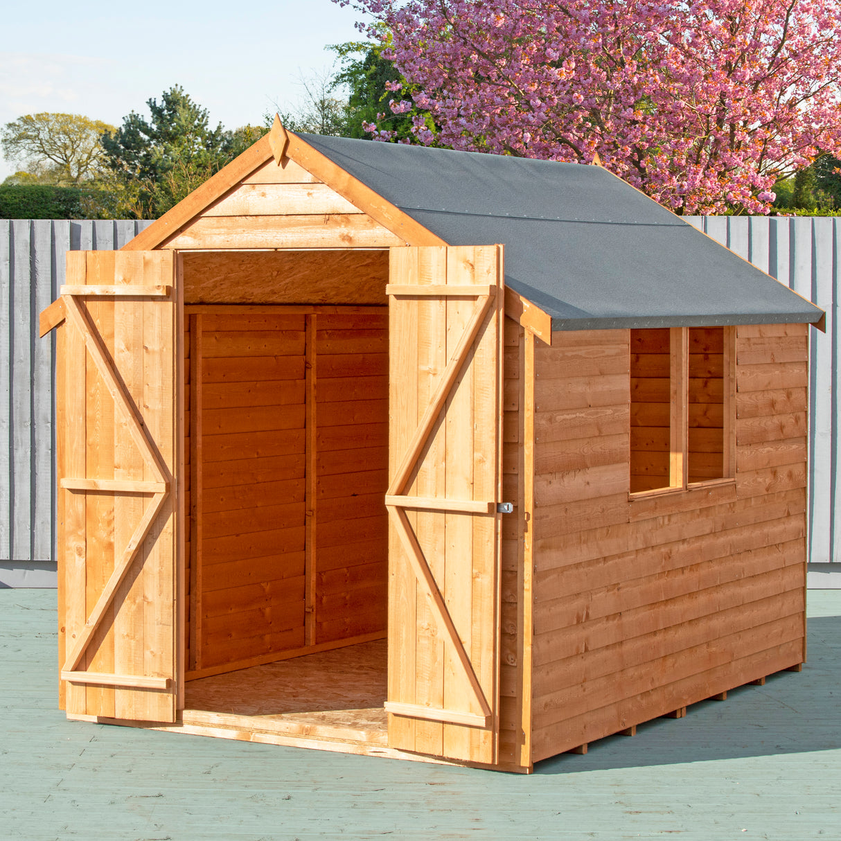Garden Value Overlap 8 x 6 Double Door Shed With Window