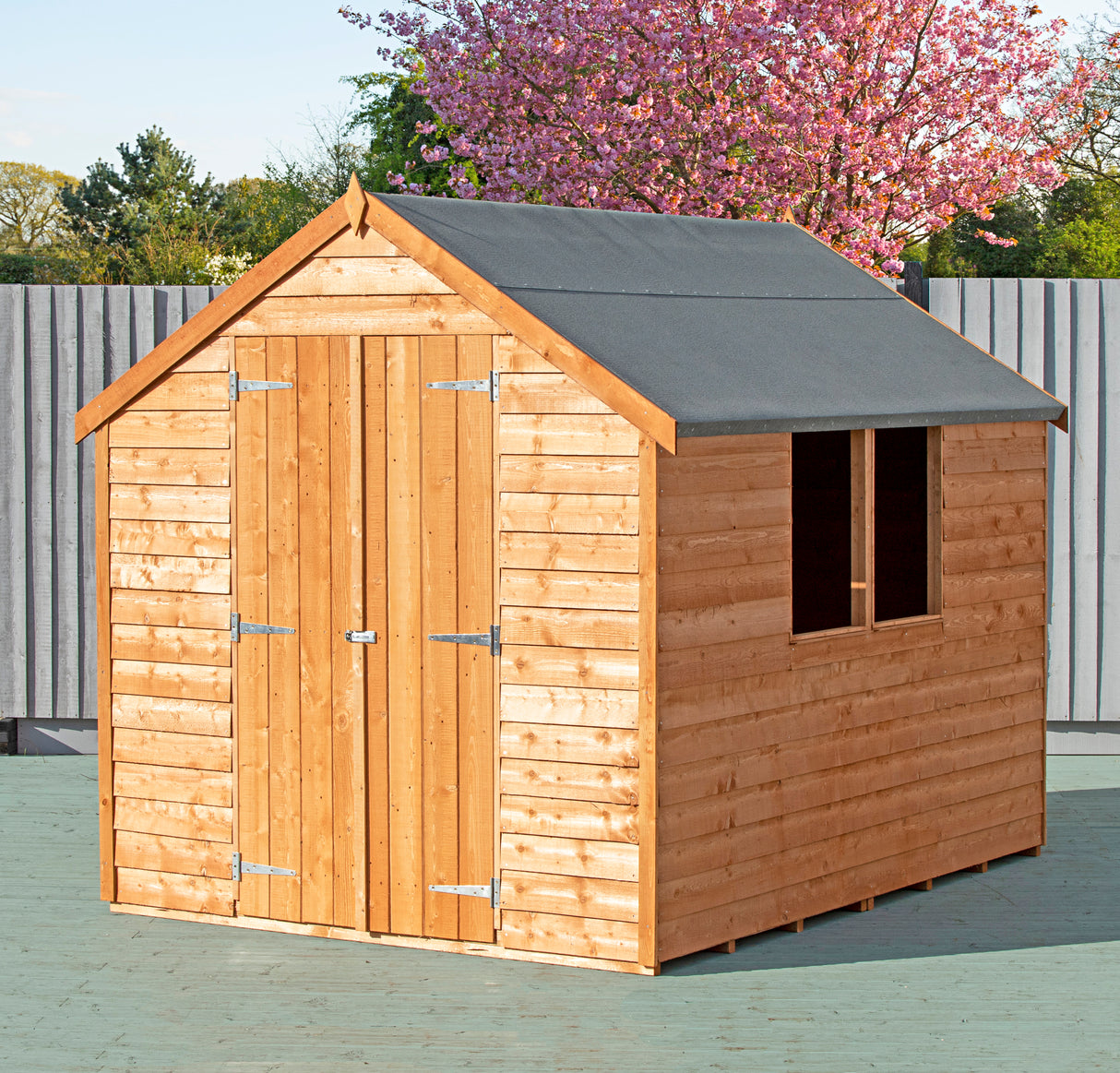 Garden Value Overlap 8 x 6 Double Door Shed With Window