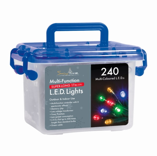240 LED String/Fairy Christmas Tree Lights - Multi-Coloured