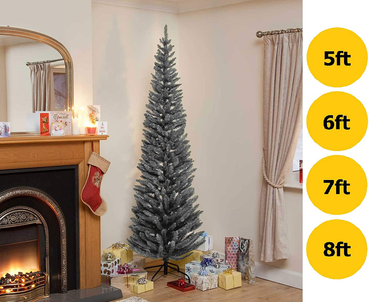 Slim Pencil Christmas Tree Grey - 4ft/120cm