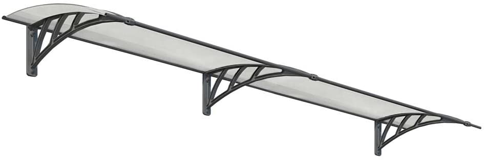 Neo 2.7m x 0.9m Door Canopy - Grey Frame & Twinwall Polycarbonate