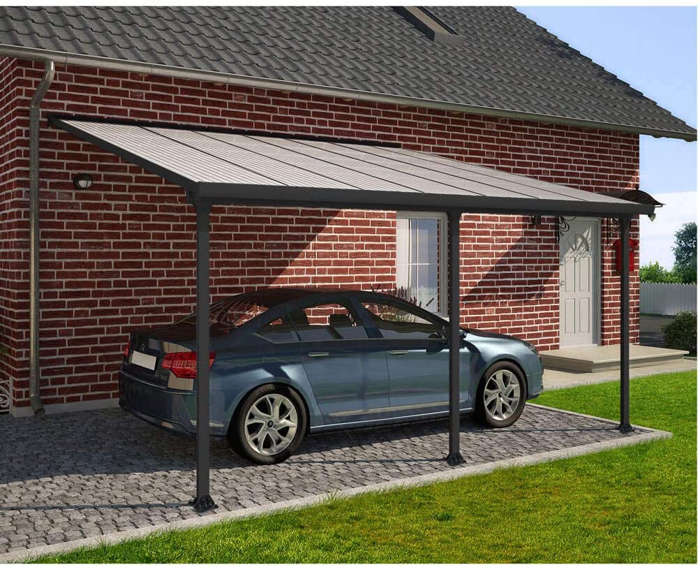 Feria Patio Cover 4m x 6m - Grey Frame & Clear Polycarbonate