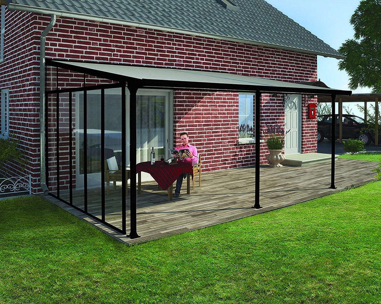 Patio Cover Side Wall 4m - Grey