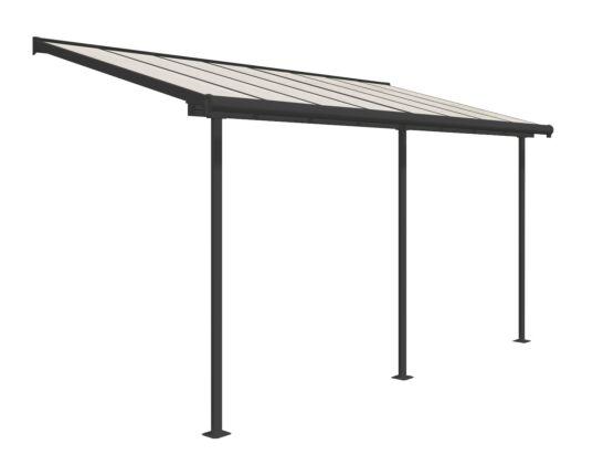 Sierra Patio Cover 2.2m x 4.5m - Grey Frame & Clear Polycarbonate