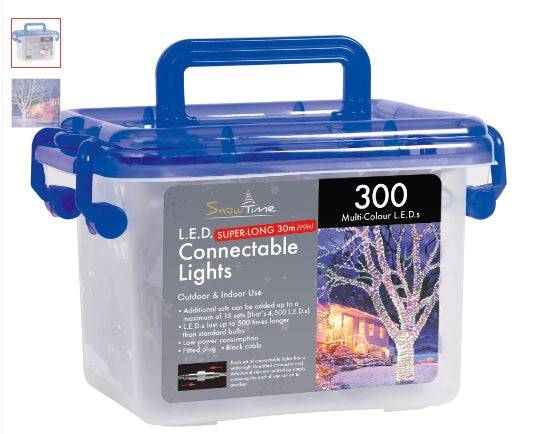 300 Multi-Coloured LED Connectable Lights