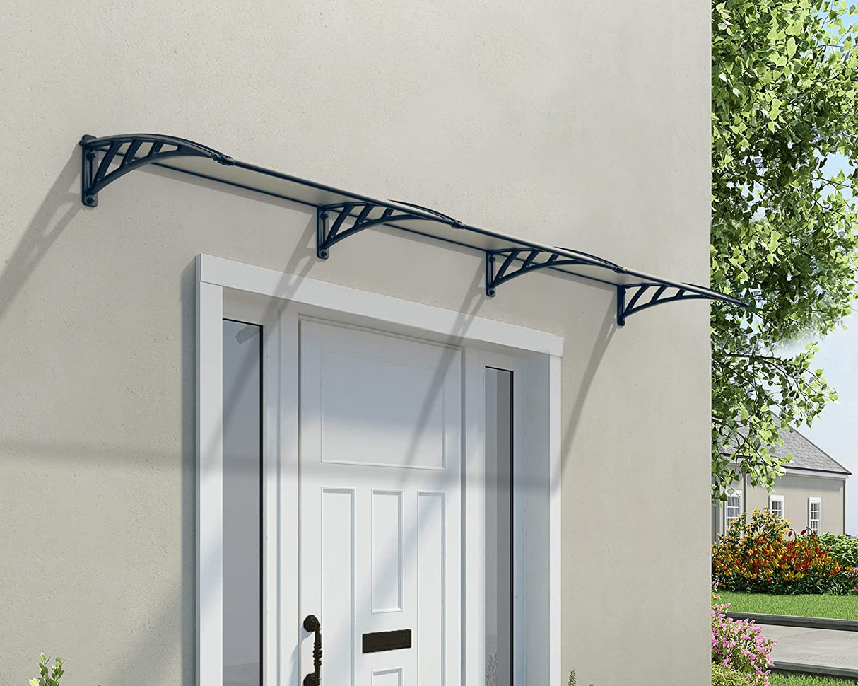 Neo 3.5m x 0.75m Door Canopy - Grey Frame & Twinwall Polycarbonate